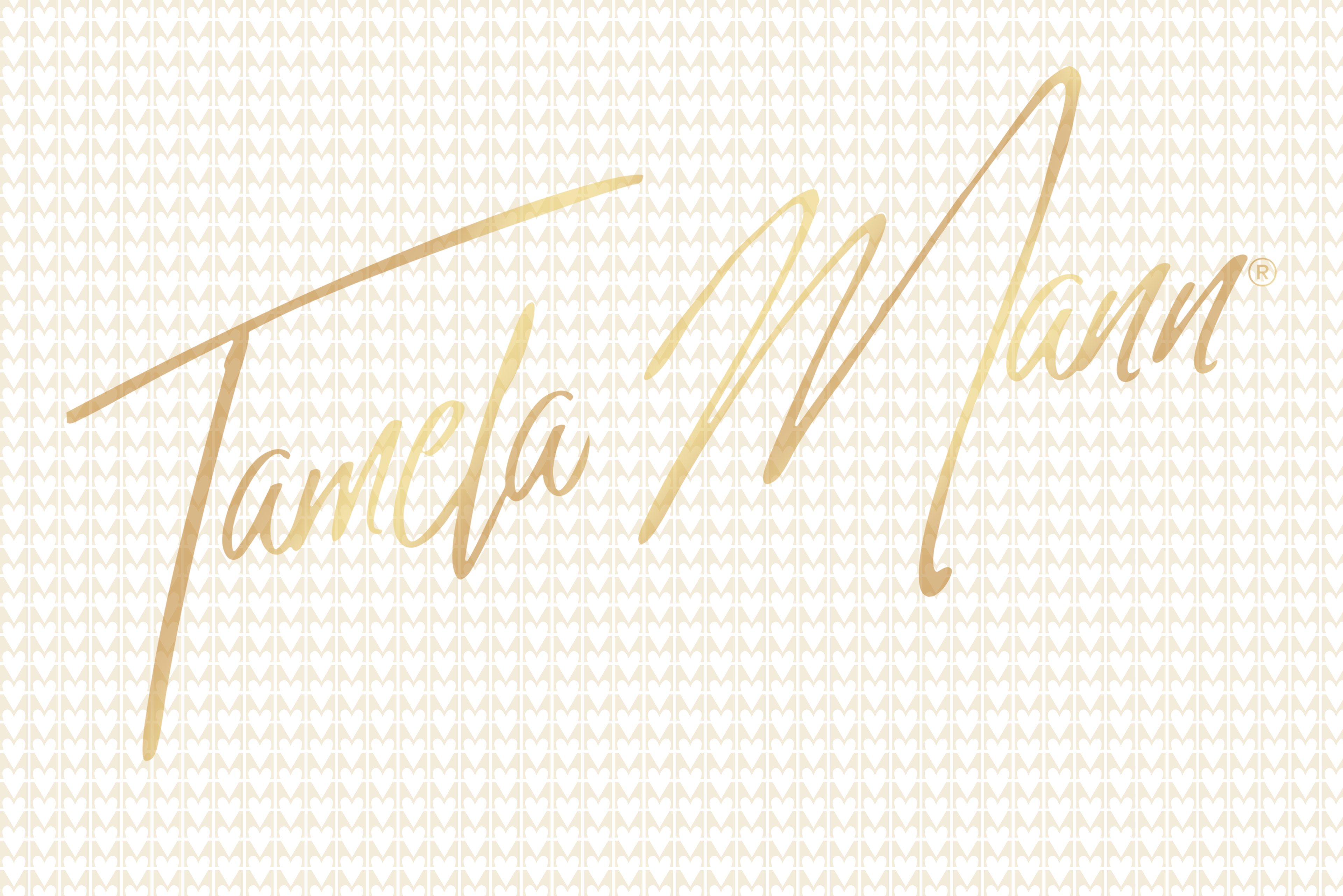 Gold cursive text on a textured beige background
